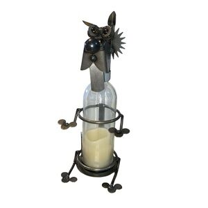 Yardbirds Metal Art Dog Wine Bottle Holder